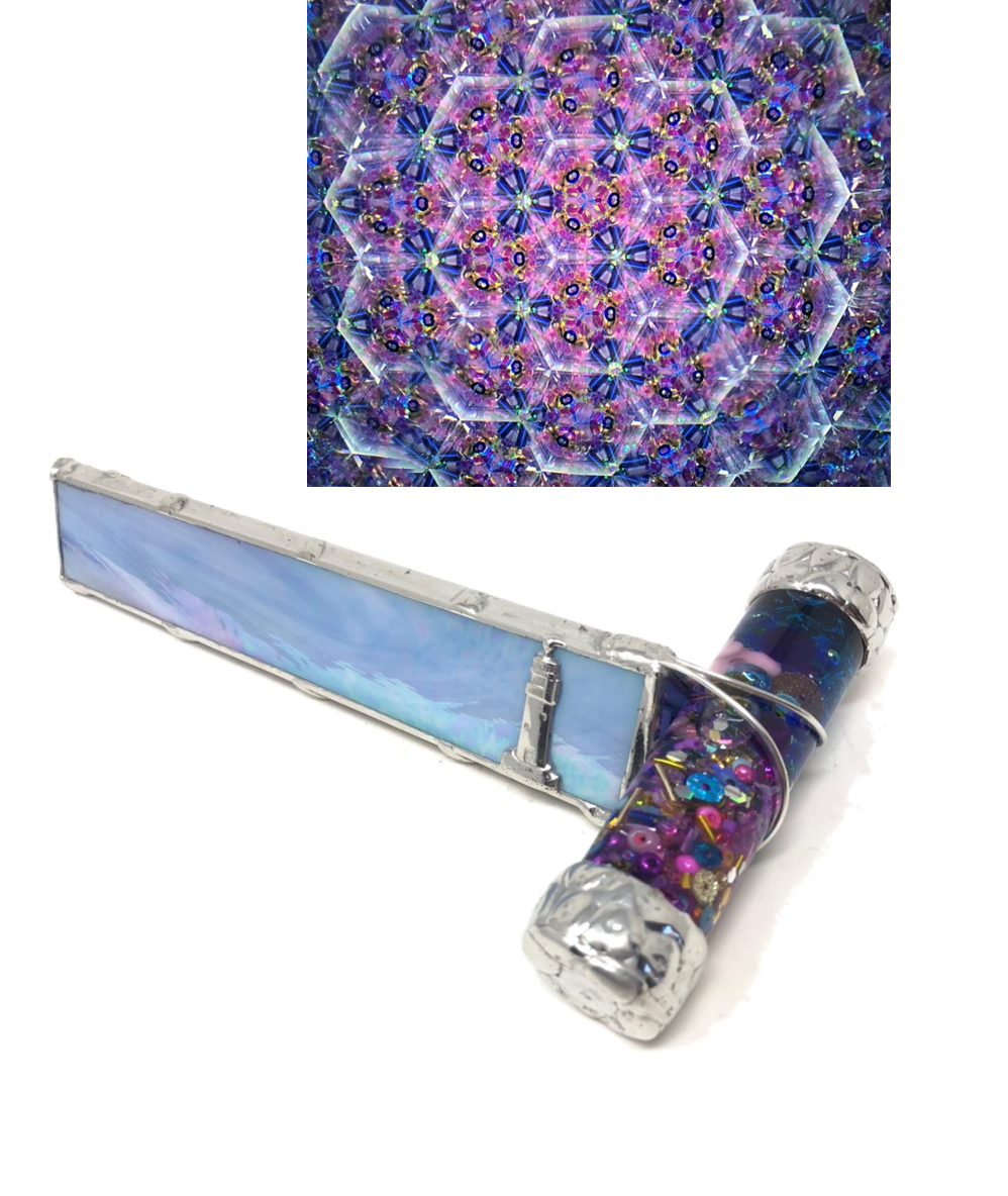 'lighthouse Plum Blossom' In Purple Iridescent Stained Clipart (998x1184), Png Download