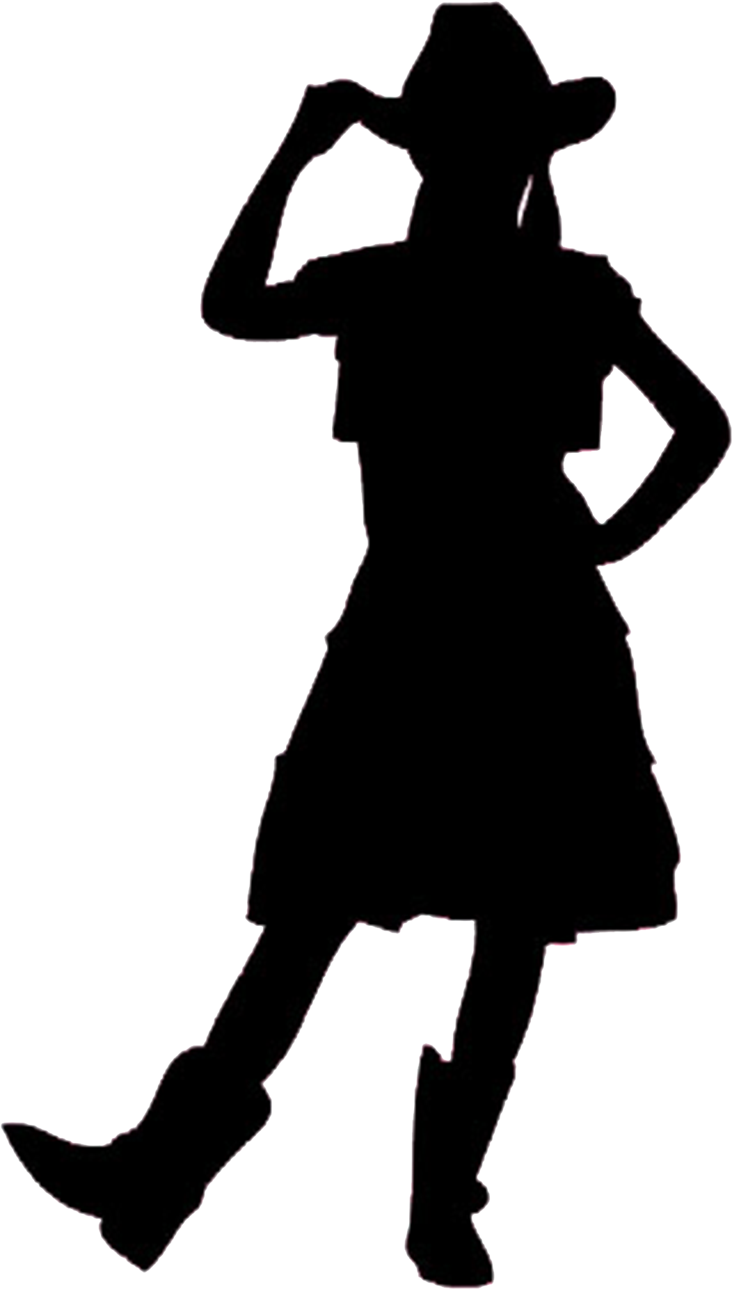 Graphic Royalty Free - Cowgirl Silhouette Clip Art - Png Download (1300x1973), Png Download