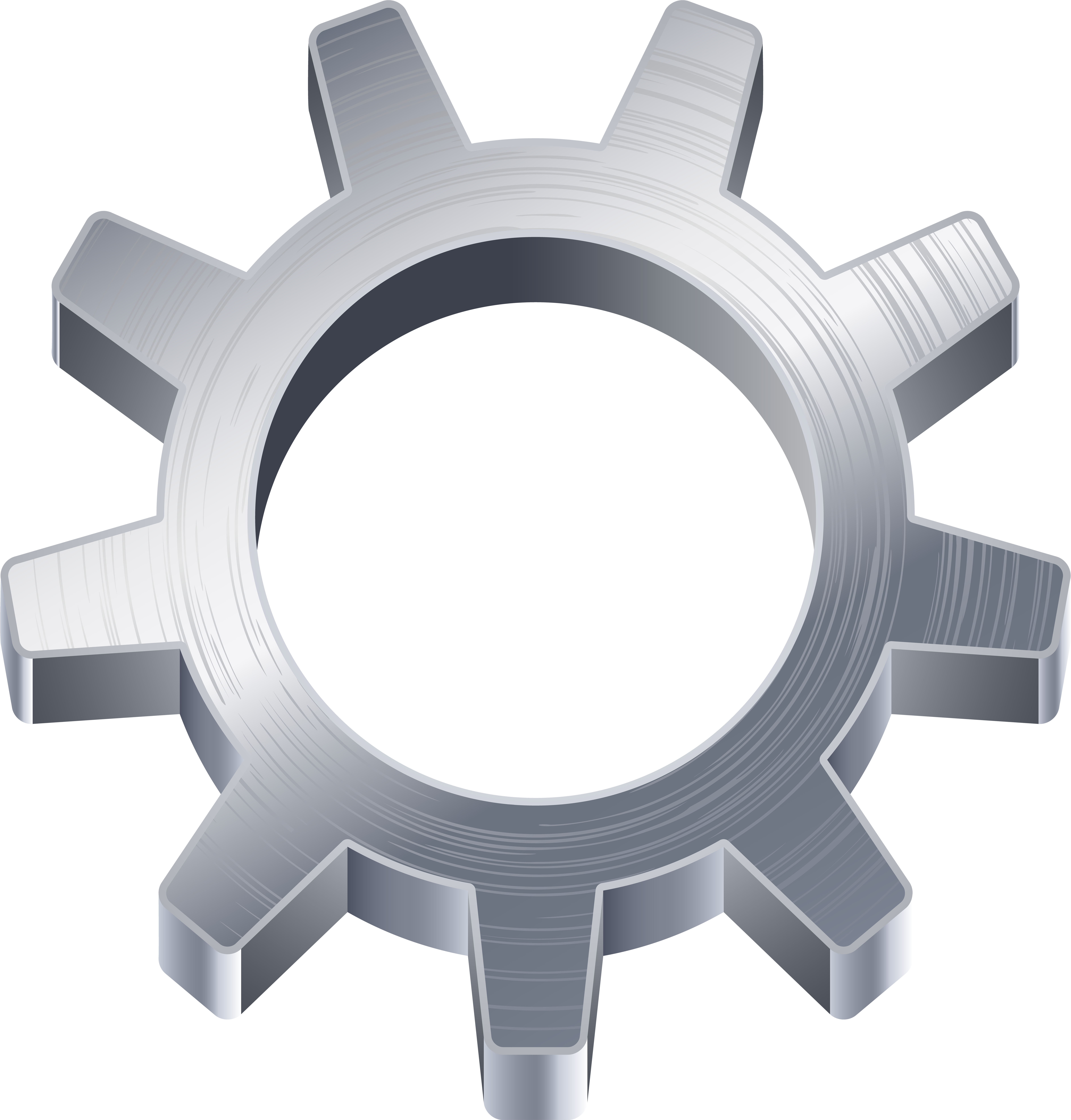 Gear Silver Transparent Png Clip Art Image (7651x8000), Png Download