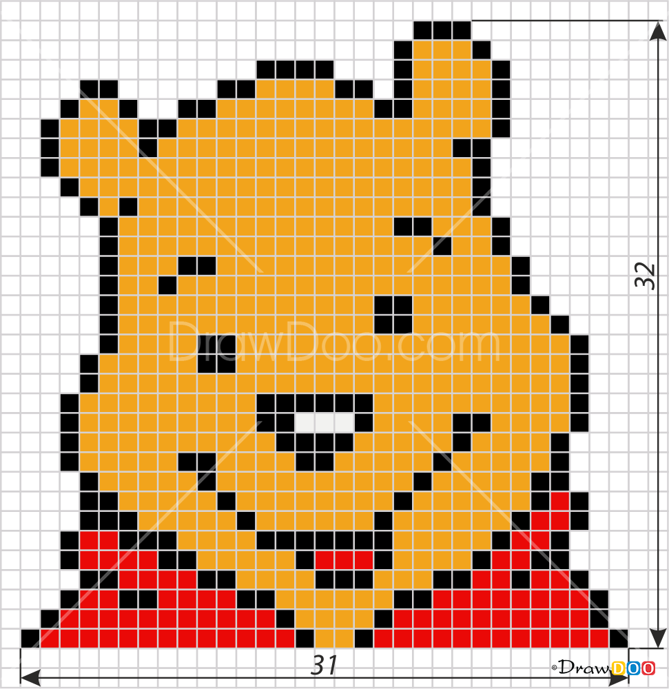How To Draw Winnie The Pooh, Pixel Cartoons - Dolphin Hama Bead Pattern Clipart (971x1000), Png Download