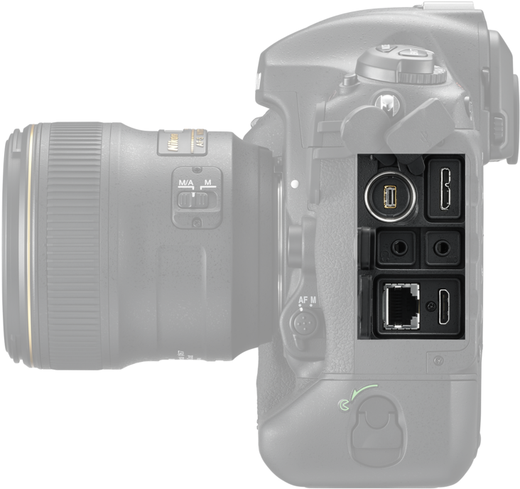 Nikon D5 Ports - Nikon D5 Clipart (852x800), Png Download