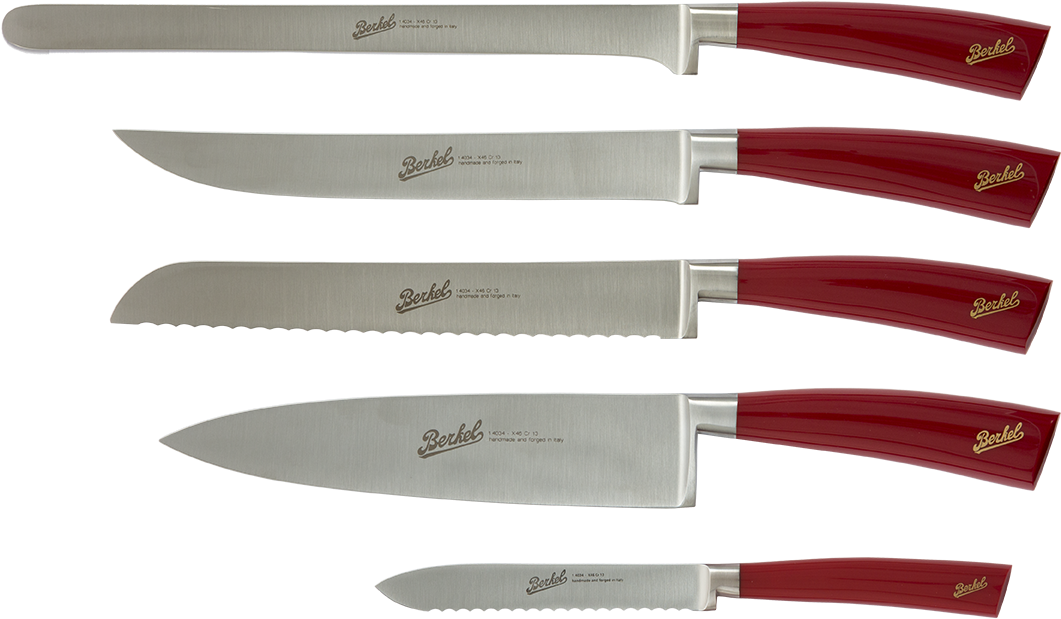 Elegance Chef Set Of 5 Knives Clipart (1061x619), Png Download