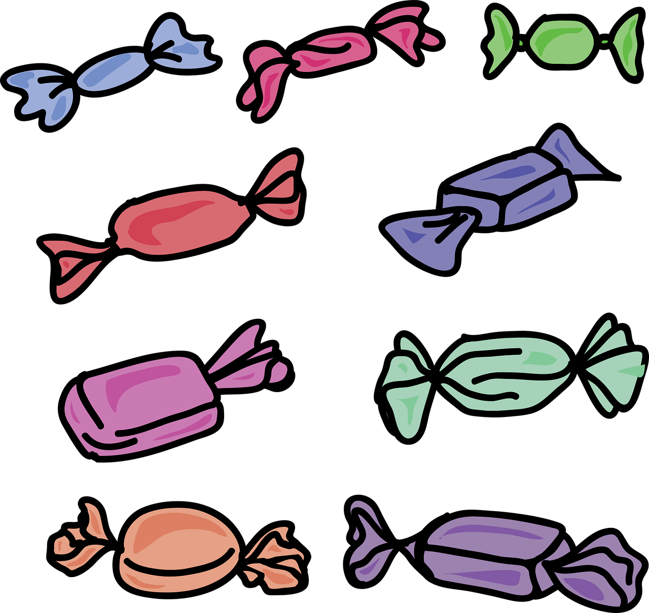 Cartoon Candy Sweet - Clipart Images Of Toffees - Png Download (762x720), Png Download