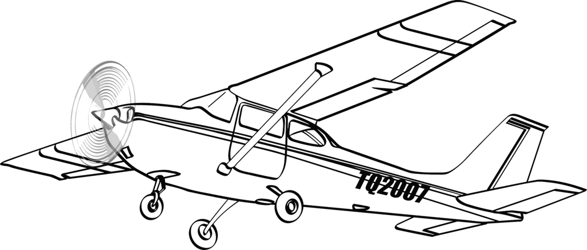 Drawn Airplane C172 - Cessna 172 Clip Art - Png Download (1200x511), Png Download