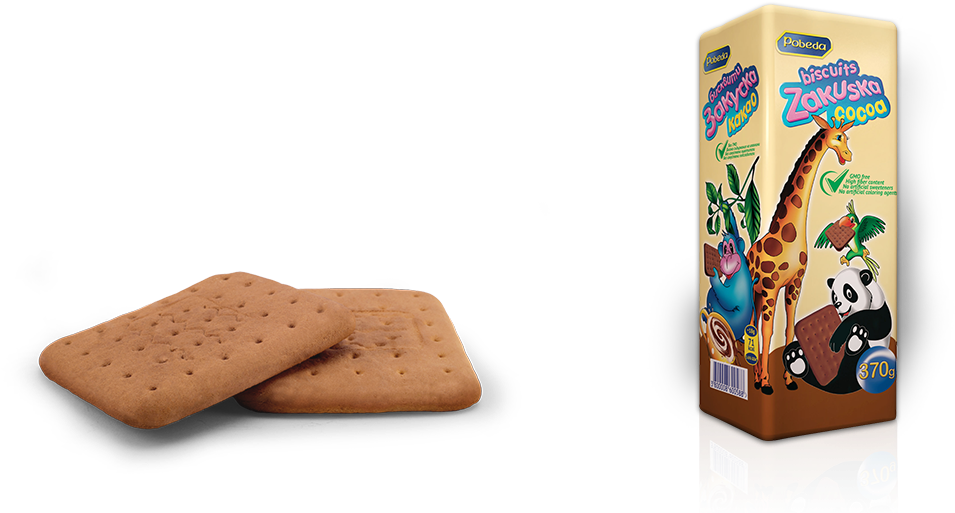 Zakuska Cocoa Biscuits 370 G Is The Largest Package - Cracker Clipart (1155x530), Png Download