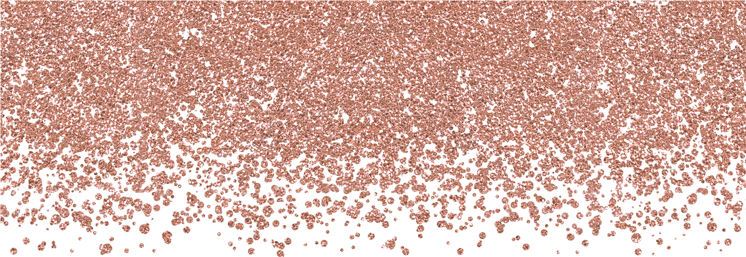 Glitter Backgrounds - Rose Gold Glitter Png Clipart (1500x623), Png Download