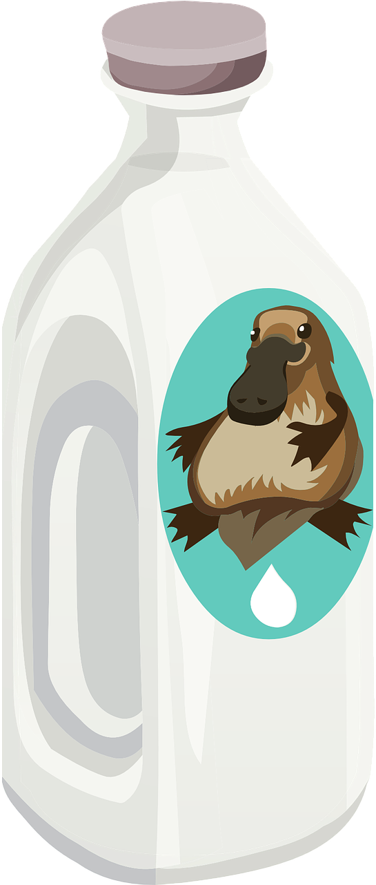 Bottle Milk Platypus - Platypus Milk Clipart (640x1280), Png Download
