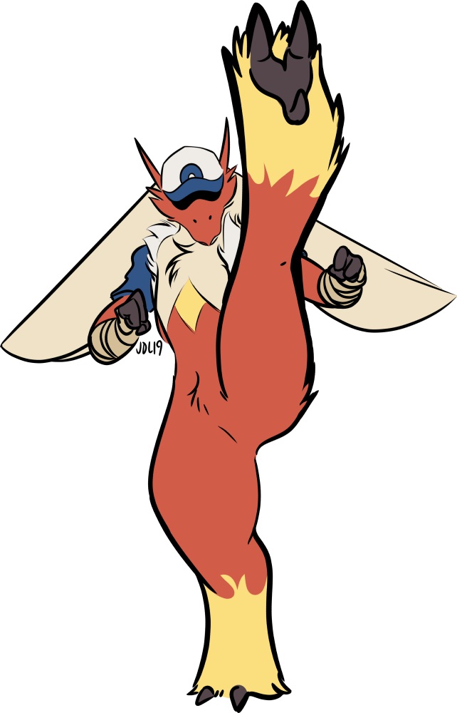 A Blaziken Doing A High-kick Clipart (642x1000), Png Download
