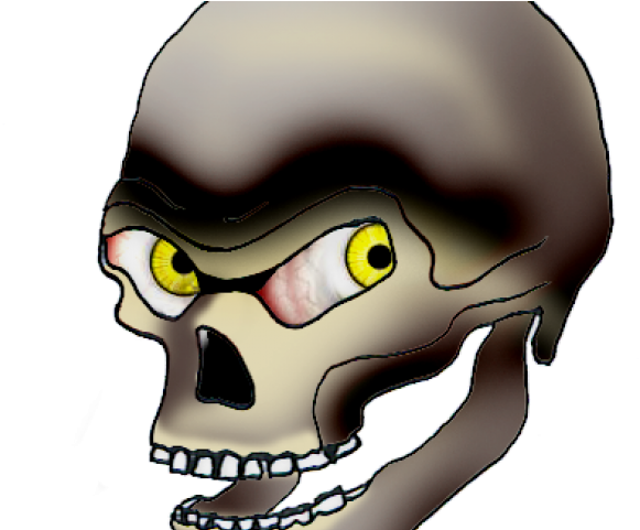 Evil Cartoon Skull Transparent Clipart (640x480), Png Download