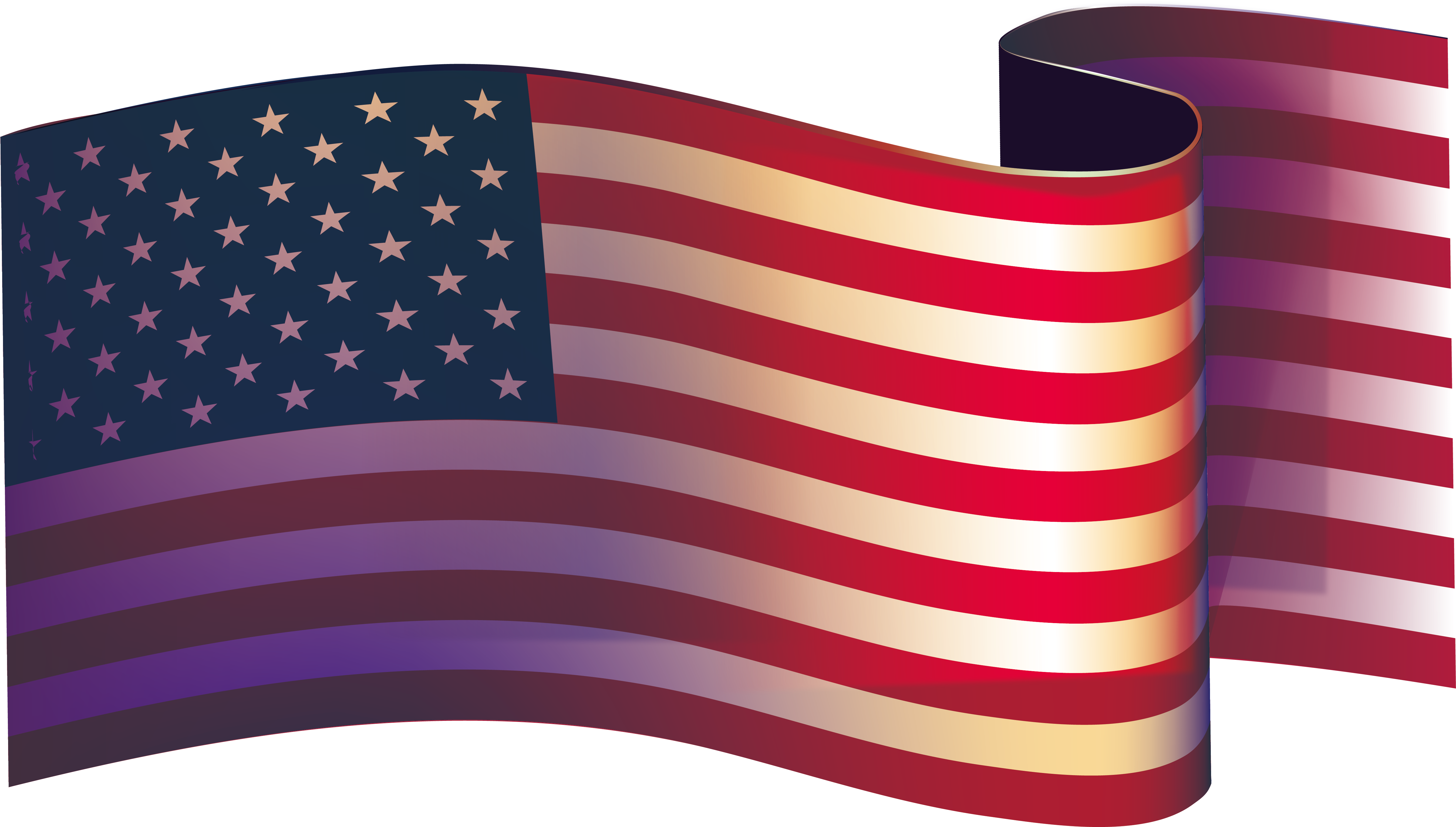 American Flag Illustration - Banderas Volando Clipart (5391x3076), Png Download