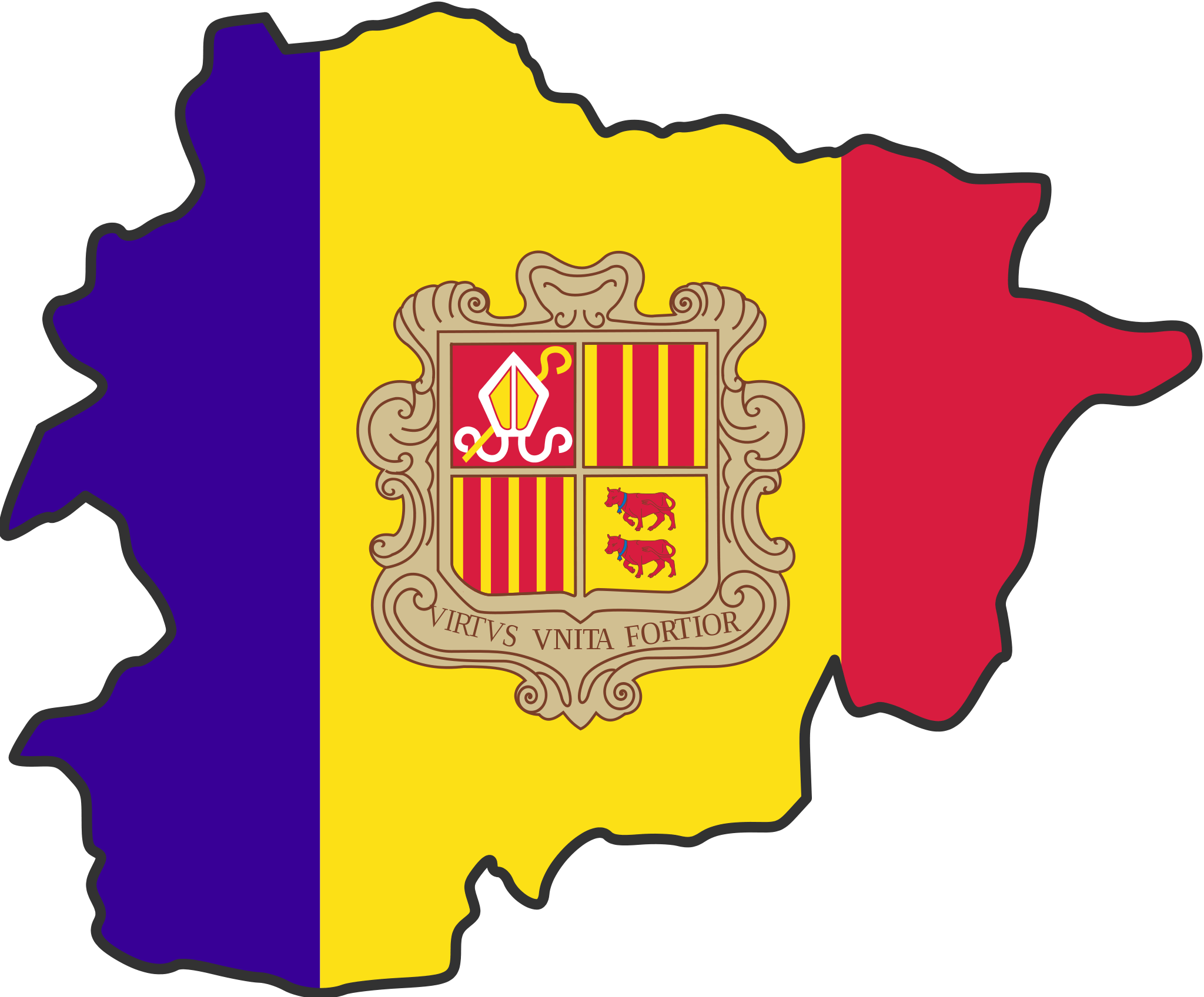 Smallest Country In The World - Andorra Flag On Country Clipart (2048x1697), Png Download