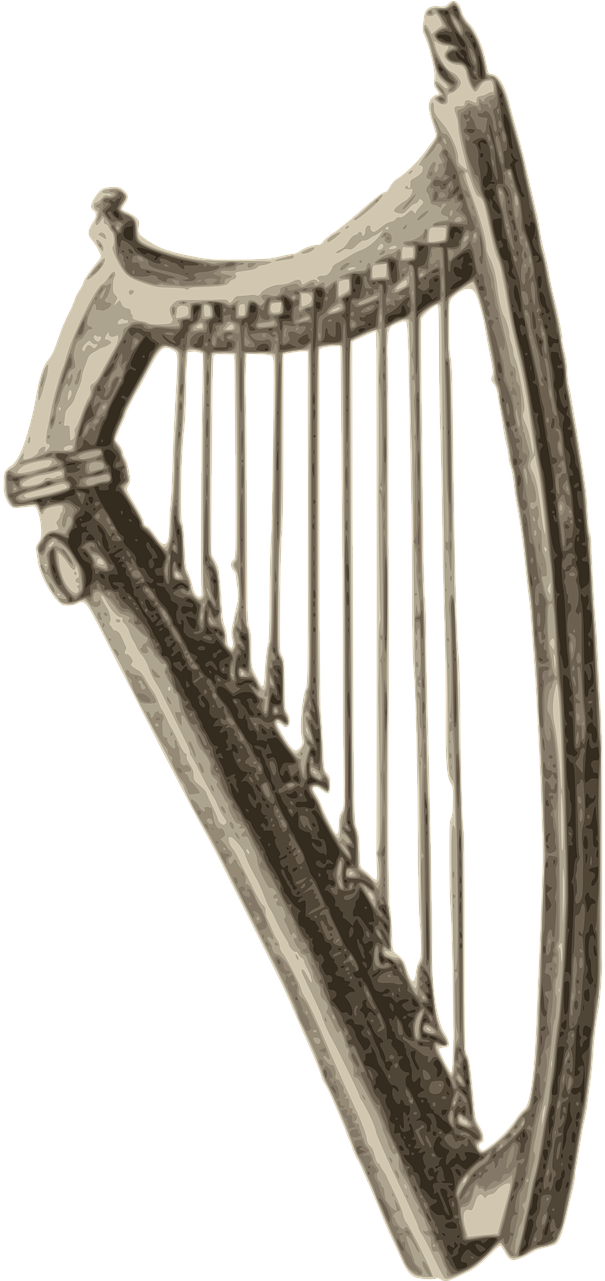 Harp Png - Celtic Harp Png Clipart (640x1280), Png Download