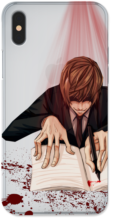 Case Transparente Light Yagami De Luh Rodriguesna - Cartoon Clipart (426x727), Png Download