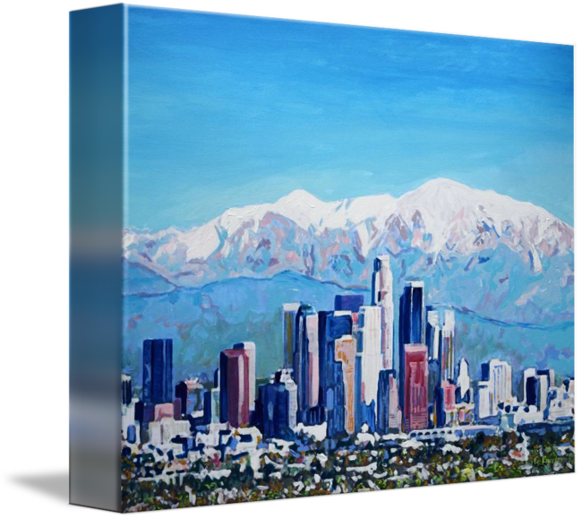 "los Angeles California City Of Angels" By Rd Riccoboni, - Cityscape Clipart (650x579), Png Download