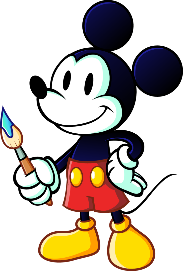 Painter Clipart Mickey Mouse - Mickey Mouse And The Magic Paintbrush - Png Download (735x1087), Png Download