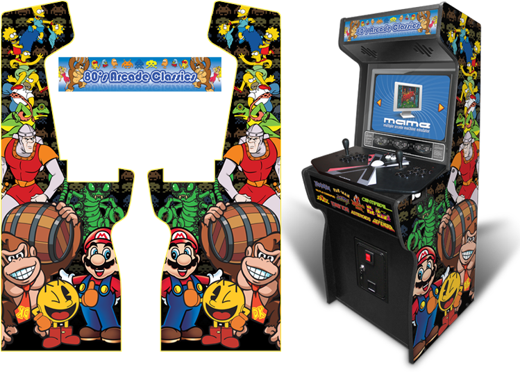 Custom Permanent Full Size 80's Classics Inspired Graphics - Mortal Kombat Arcade Stickers Clipart (800x552), Png Download