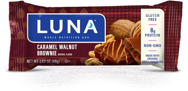Caramel Walnut Brownie Flavor - Chocolate Luna Bars Clipart (625x510), Png Download
