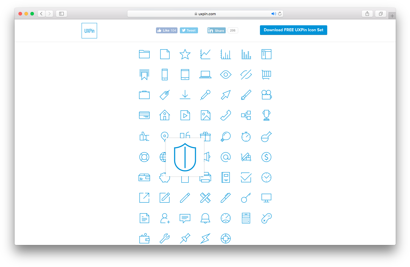Line Style Icons From A Free Uxpin Icon Library Look Clipart (1392x908), Png Download