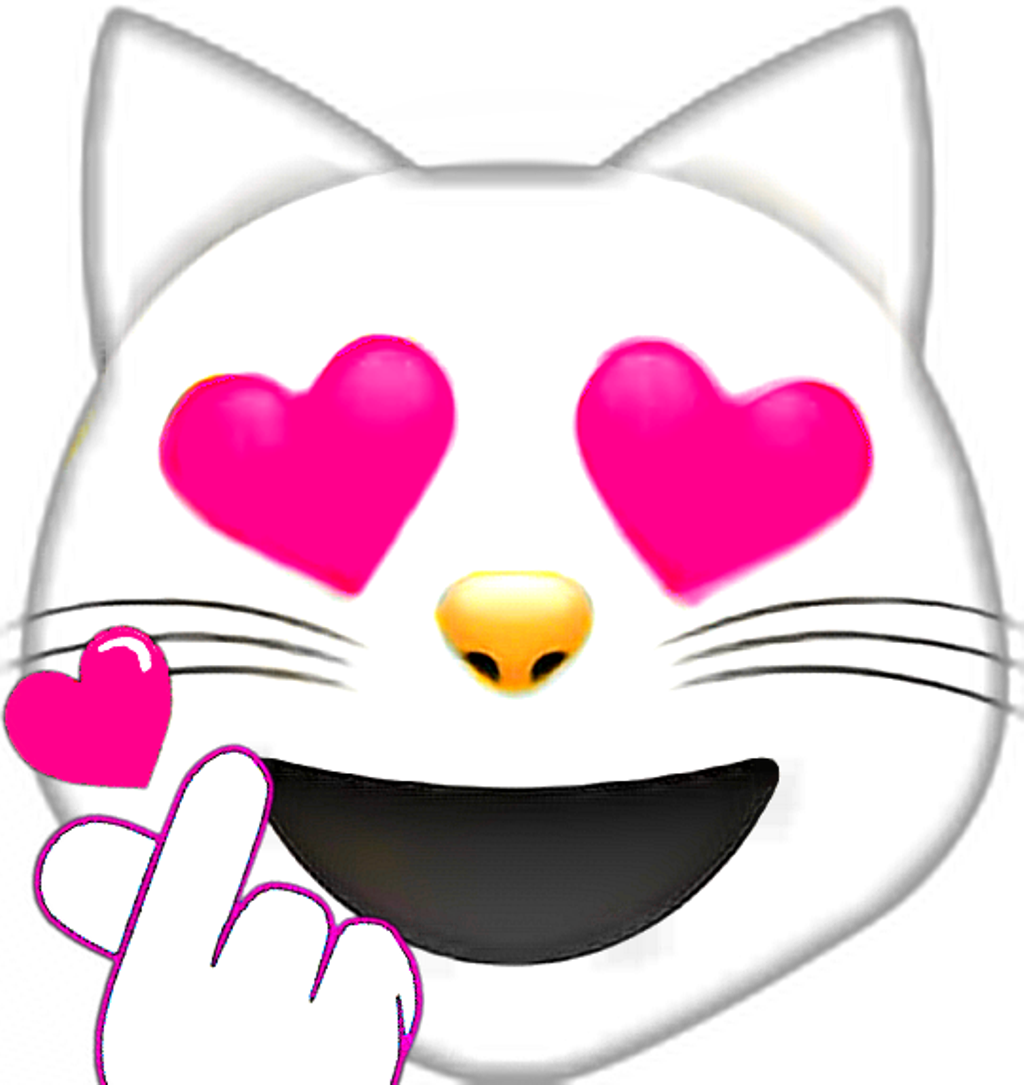 #cat #emoji #hearts Clipart (1024x1085), Png Download