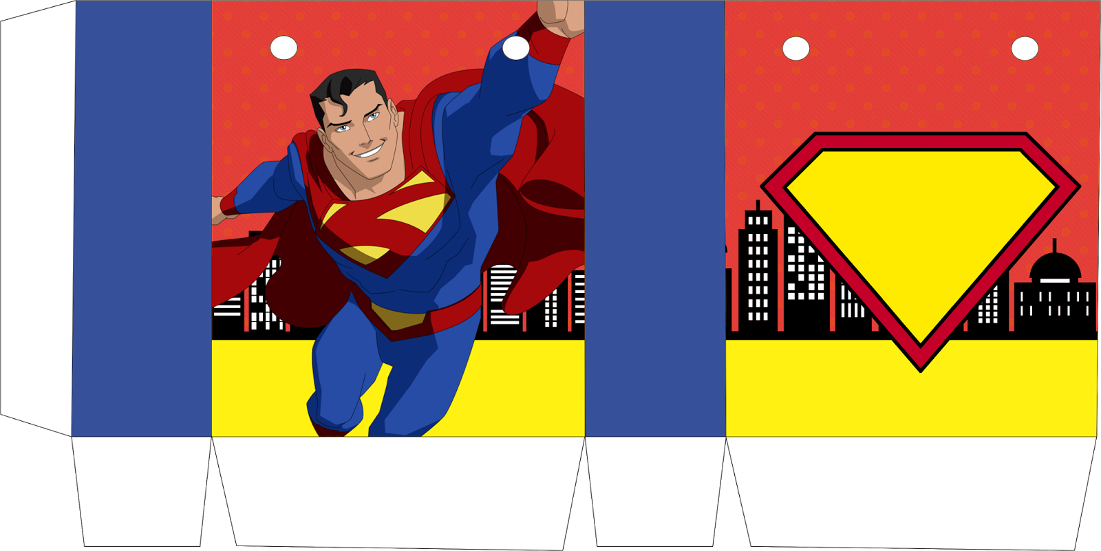 Superman Comic, Free Printable Box - Cajas De Superman Para Imprimir Clipart (1600x801), Png Download