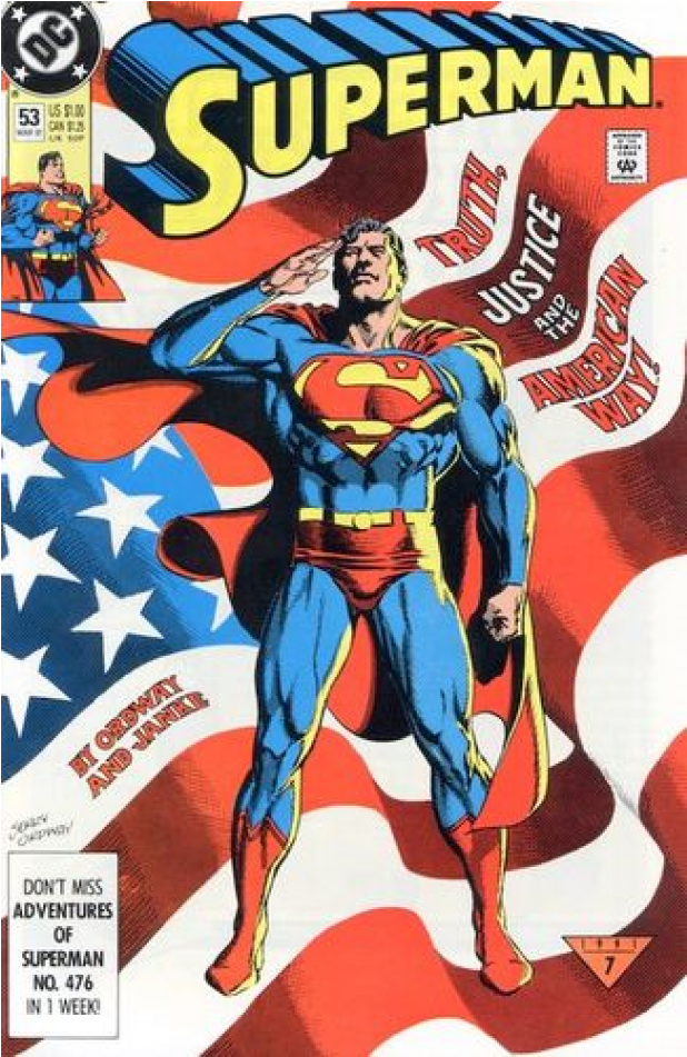 Купете Comics 1991-03 Superman - Marvel Comics Memorial Day Clipart (950x950), Png Download