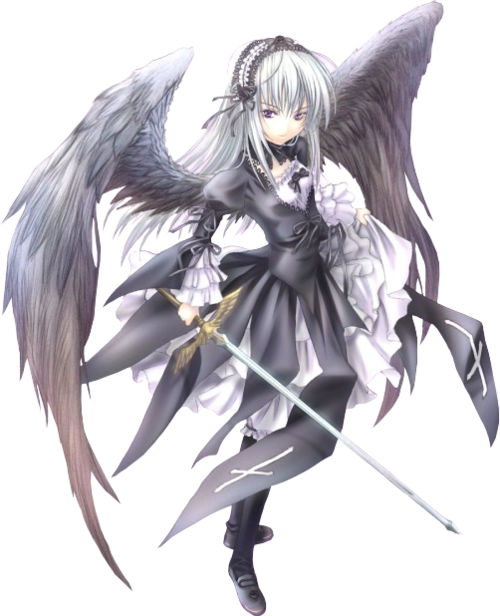 Render Rozen Maiden Suigintou - Anime Girl Dragon Hybrid Clipart (500x616), Png Download
