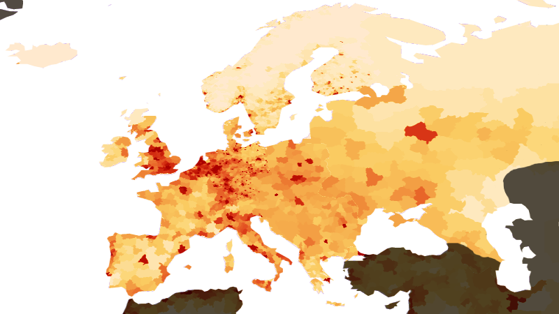 Population Density Europe Clipart (800x450), Png Download