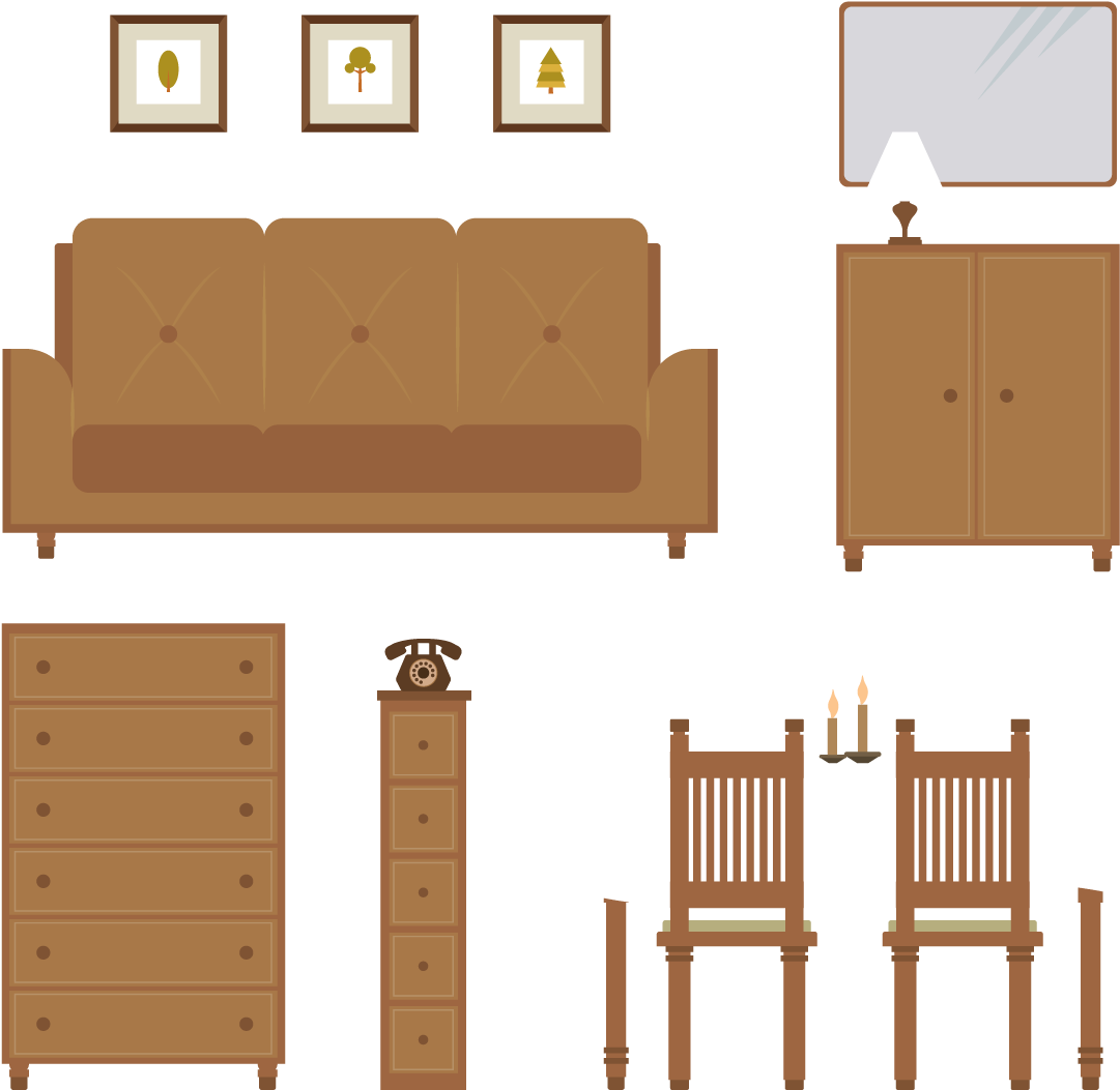 Living Room Clipart Wood Furniture - Plywood - Png Download (1200x1200), Png Download