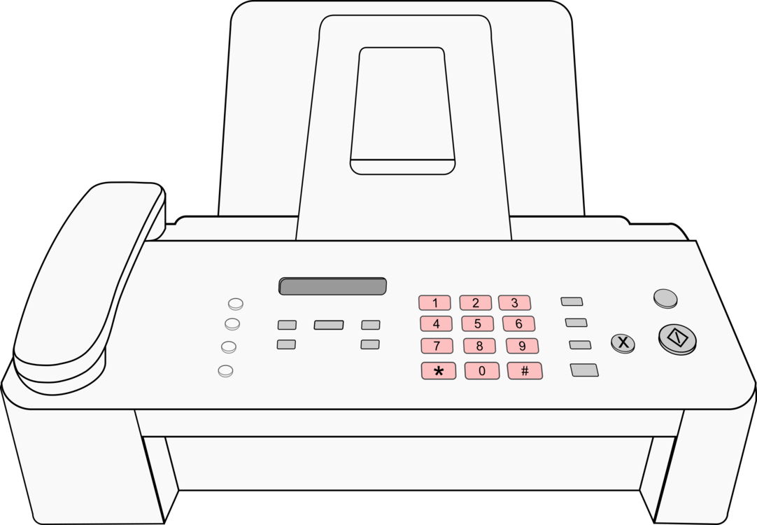 Internet Fax Computer Icons Printer Printing - Draw A Fax Machine Clipart (1082x750), Png Download