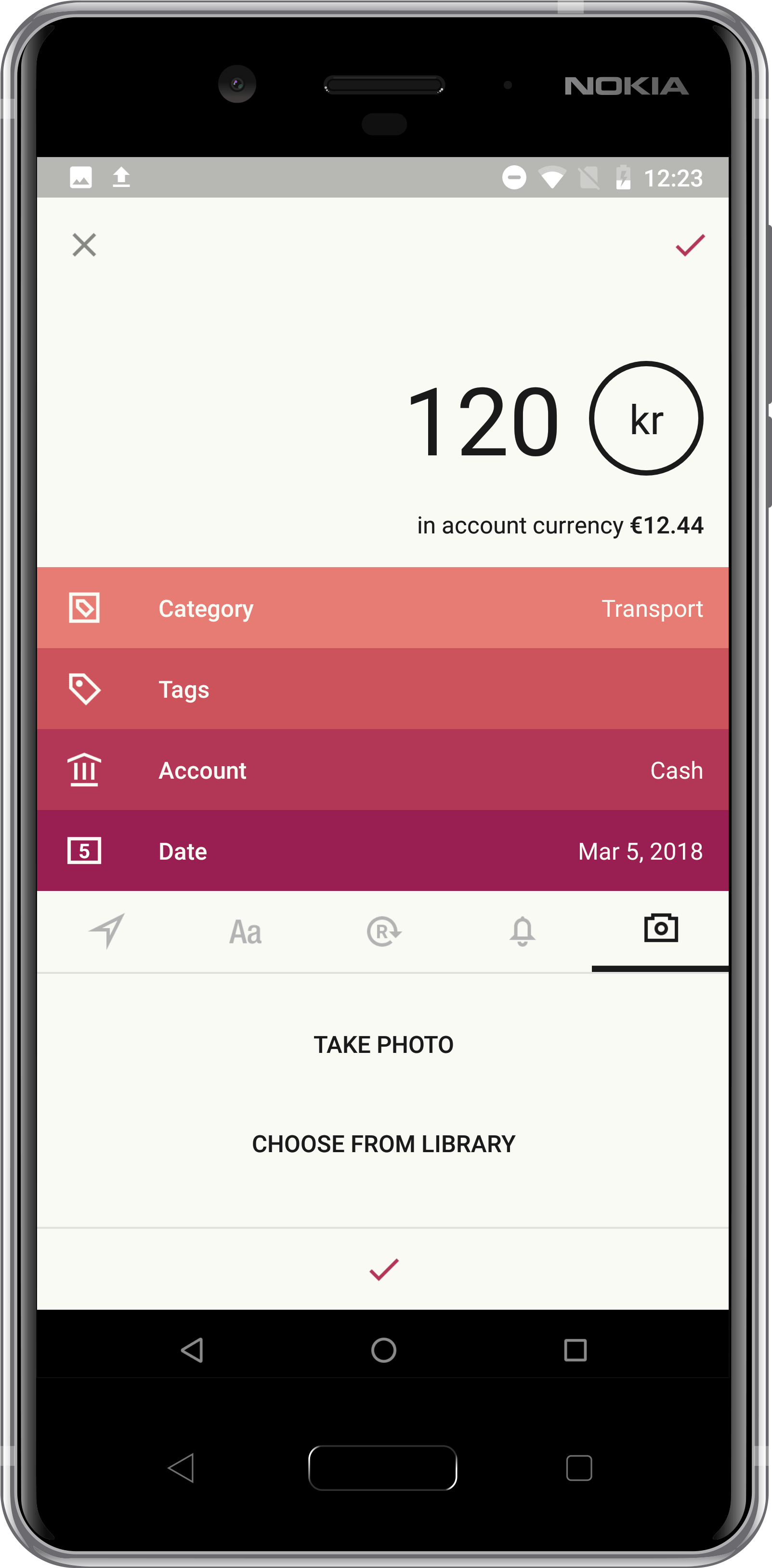 The Price Was 120 Norwegian Krone , Saved Under The - Smartphone Clipart (1800x3600), Png Download