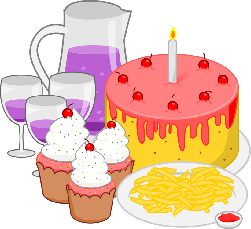 Free Party Food Clip Art - Party Food Clipart - Png Download (800x732), Png Download