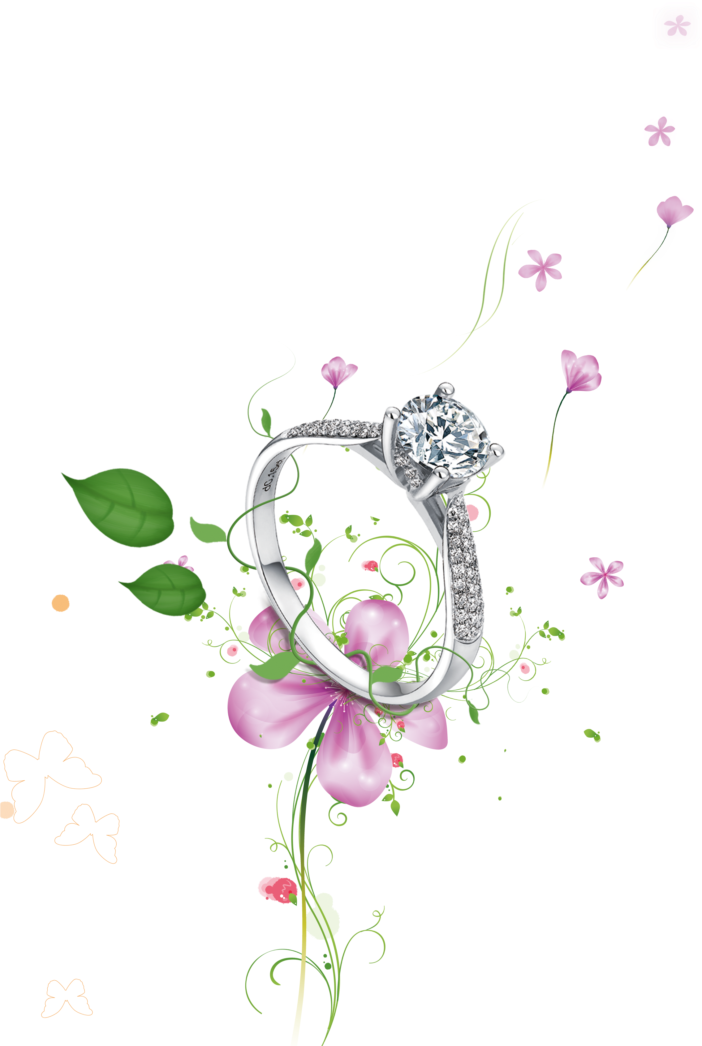 Falling In Love Wedding Ring Diamond - Ring Clipart (2268x3402), Png Download