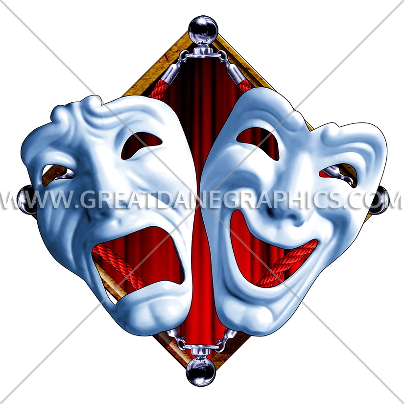 Masks Production Ready Artwork For T Shirt Ⓒ - Cry Now Laugh Later Art Clipart (825x825), Png Download