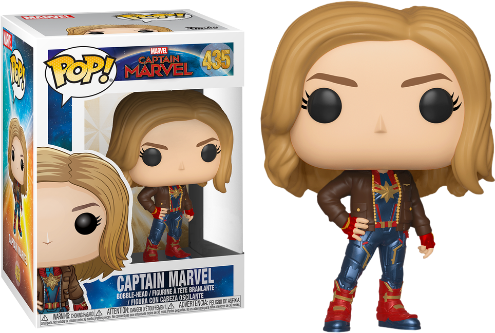 Funko Pop Vinyl - Captain Marvel Pop Vinyls Clipart (973x648), Png Download