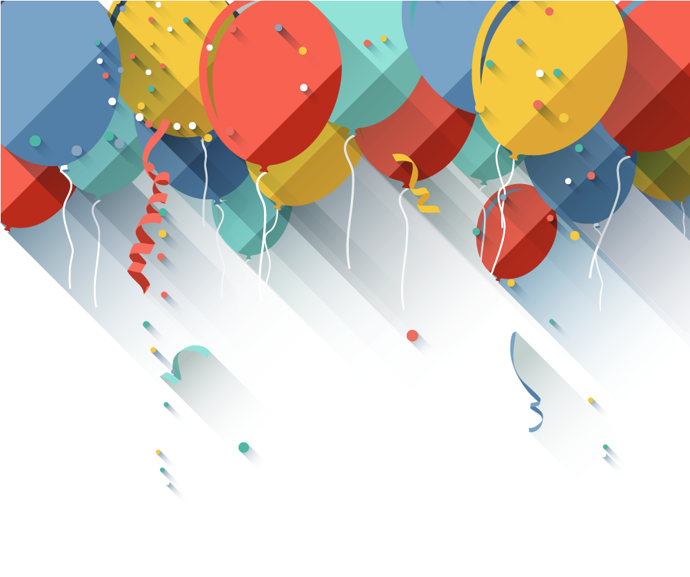Jpg Black And White Download Baloon Vector Balloon - Birthday Card Flat Design Clipart (1001x837), Png Download