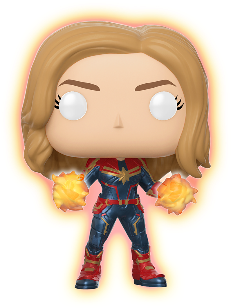 Marvel - Cm - Captain Marvel - Glowing Hands - Walmart - Captain Marvel Funko Pop Glow Clipart (1300x1300), Png Download