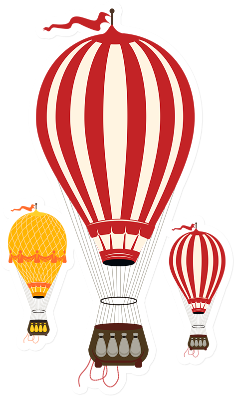 Sticker That Kick Ass Air Baloon Clipart (469x794), Png Download