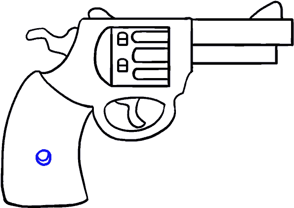 Graphic Free Download How To Draw A Cartoon Revolver - Easy Gun Drawing Clipart (678x600), Png Download