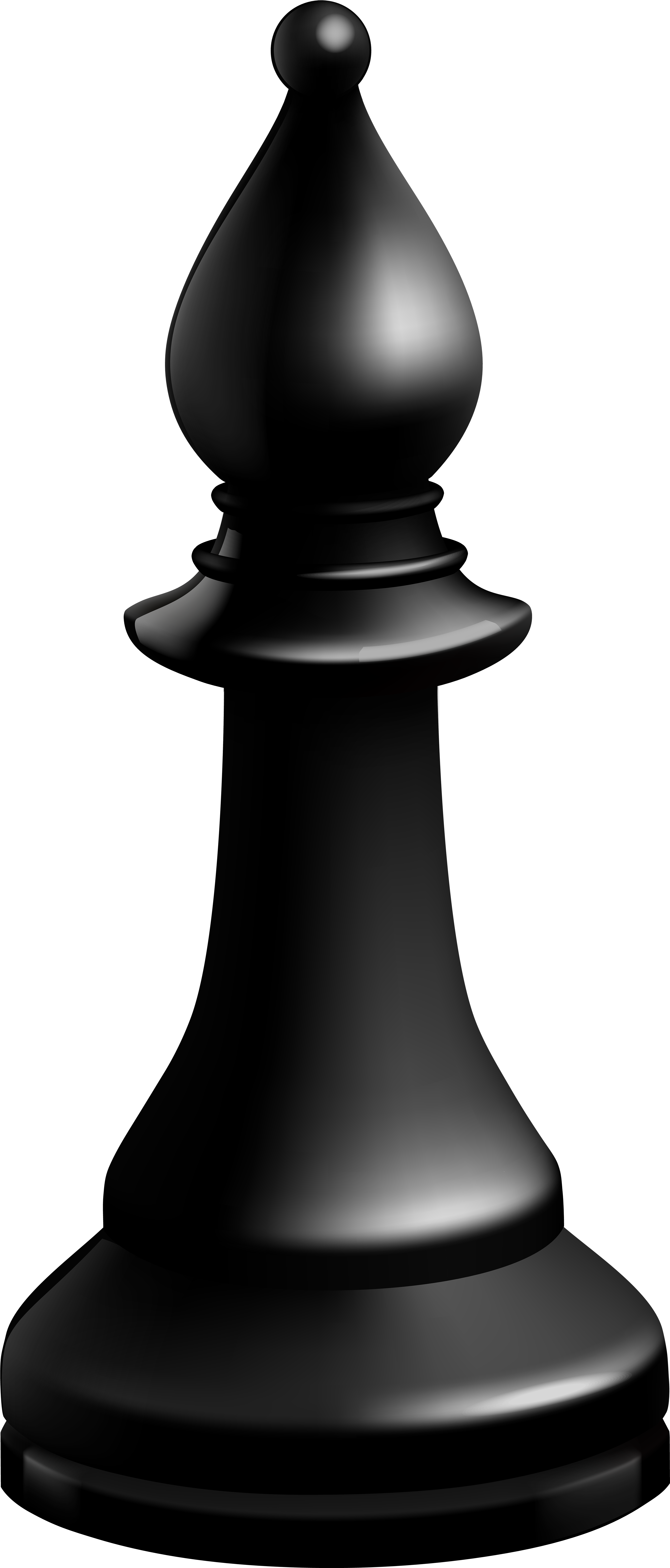 Chess Pieces Bishop Black Clipart (3564x8000), Png Download