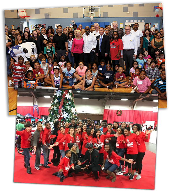 Pat & Emmitt Smith Charities - Crowd Clipart (586x664), Png Download