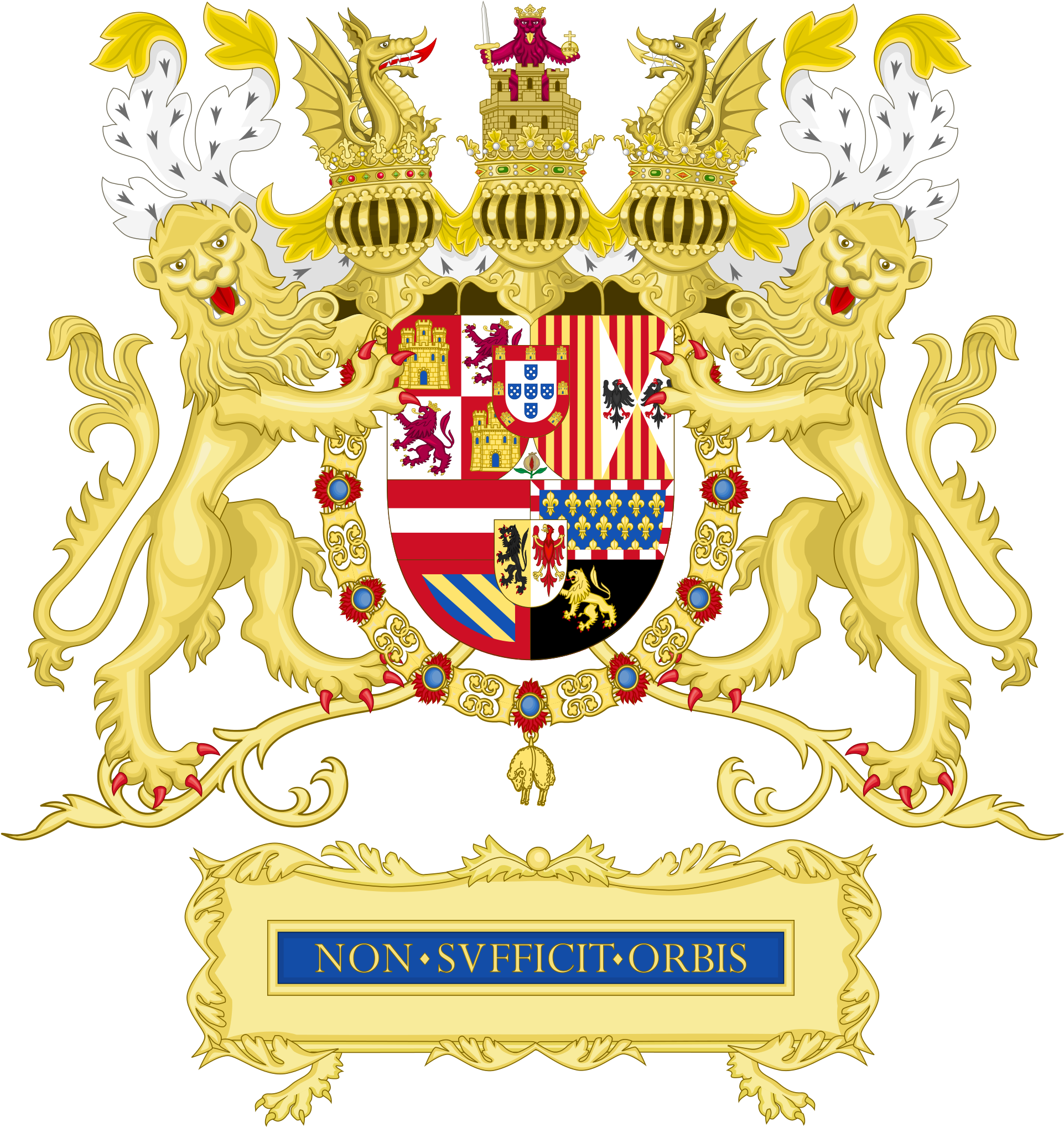 House Of Habsburg Wikipediacoat Of Arms Of Spanish - Coat Of Arms Of Philip Ii Clipart (2000x2090), Png Download