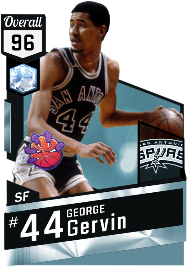 '80 George Gervin Myteam Diamond Card Pro Basketball, - Nba Card Kevin Durant Clipart (600x879), Png Download