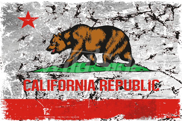 California Republic Bear Flag Distressed - Distressed California Flag Png Clipart (600x600), Png Download
