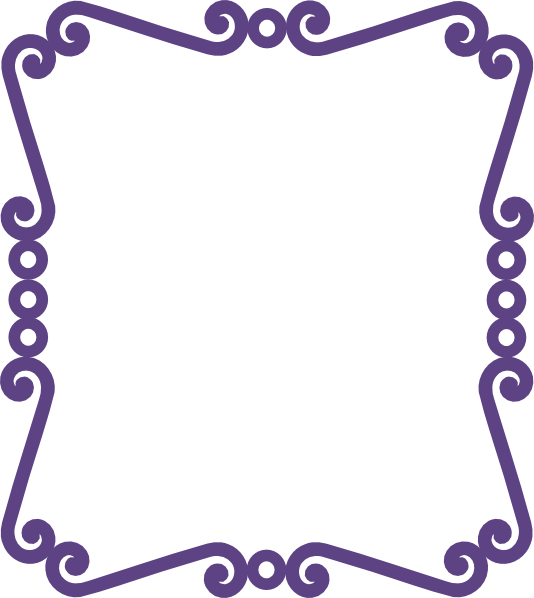 Purple Clipart Bracket - Swirls Border Clip Art - Png Download (534x598), Png Download