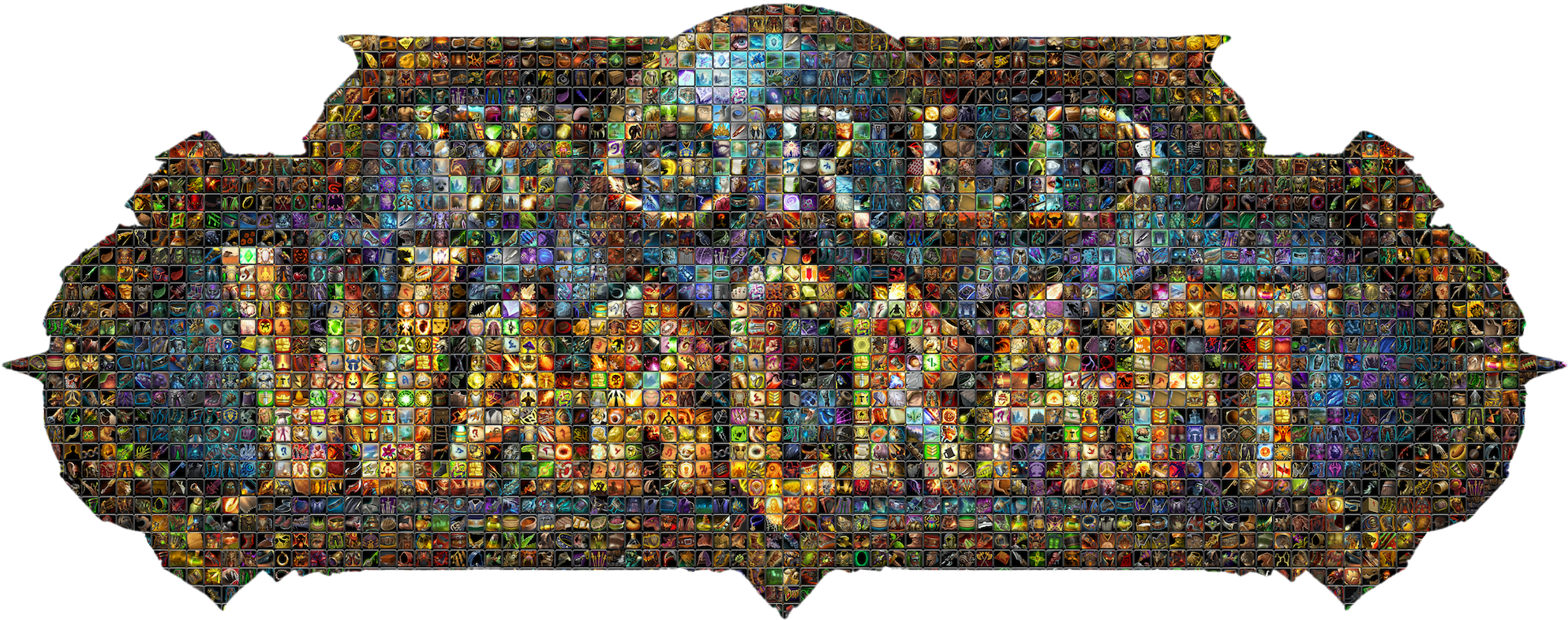 Wow Icons Made Of Icons - World Of Warcraft Clipart (2000x791), Png Download