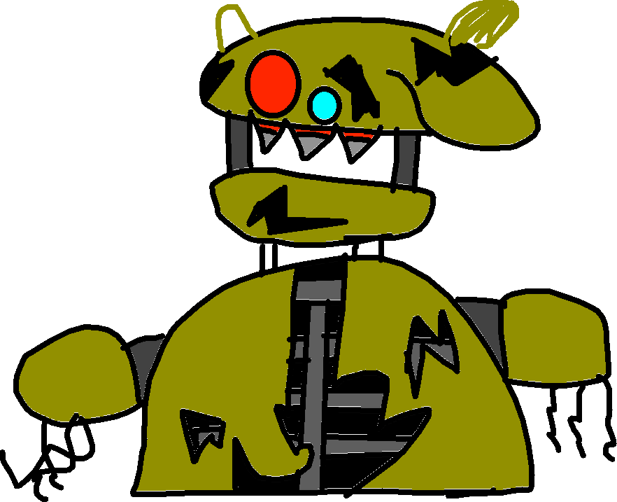 Springtrap - Drawing - Cartoon Clipart (882x717), Png Download