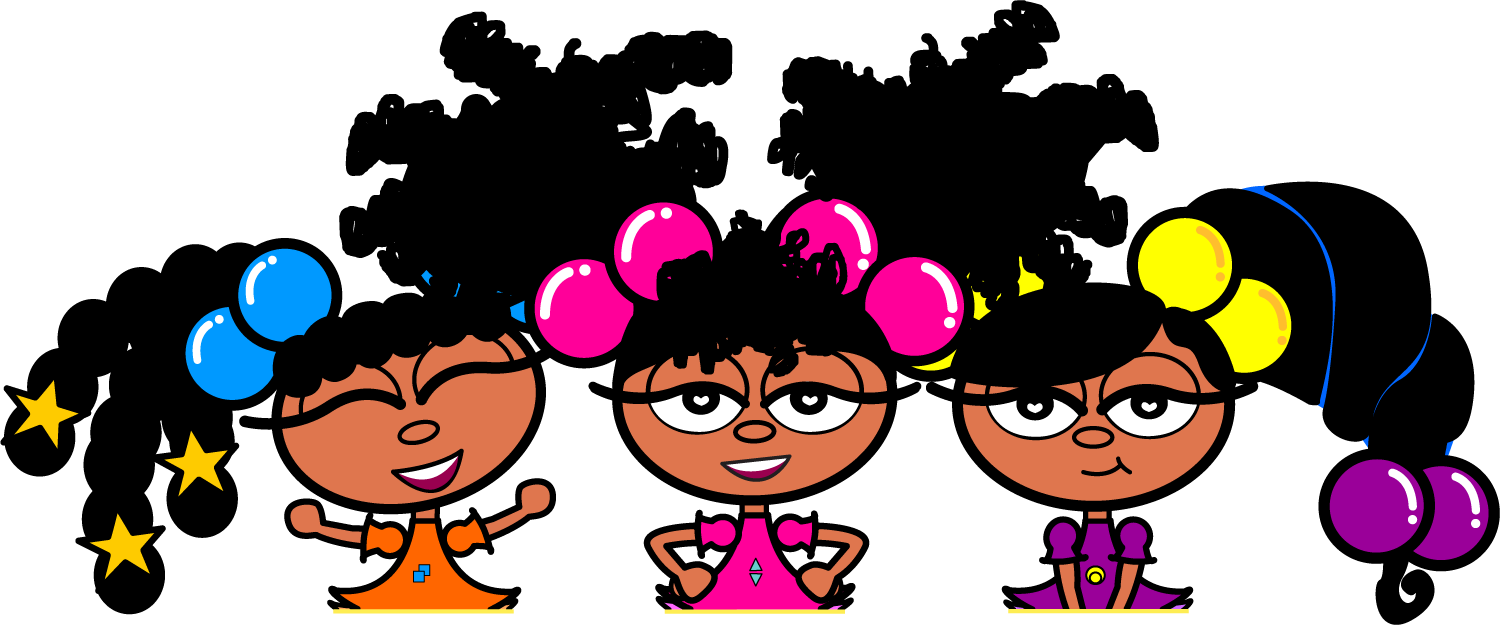 Yay Png - Cute Kawaii Black Girls Clipart (1500x625), Png Download