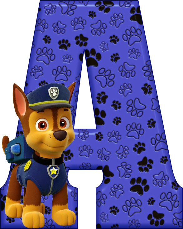 Alfabeto Decorativo - Alfabeto - Patrulha Canina - - Letras Da Patrulha Canina Clipart (587x737), Png Download