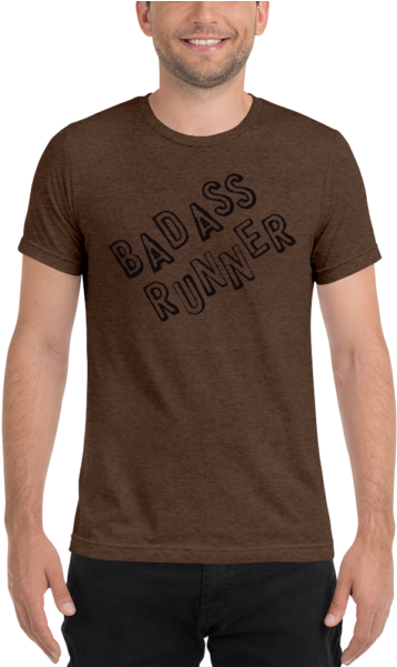 Badass Runner Short Sleeve T-shirt - Shirt Clipart (600x600), Png Download