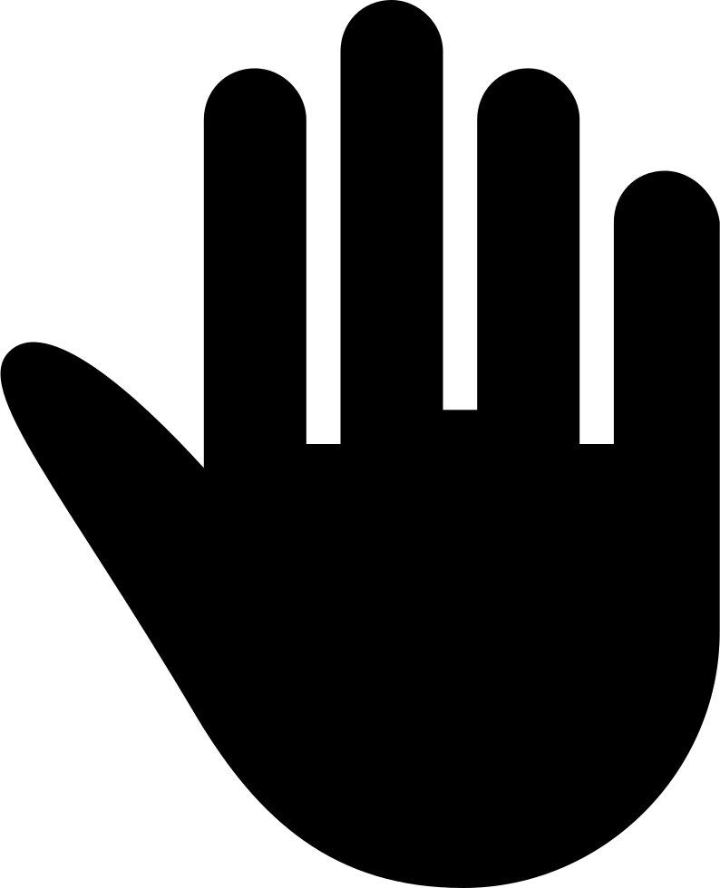 High Five Silhouette At Getdrawings - Hand Symbol Black Clipart (794x980), Png Download